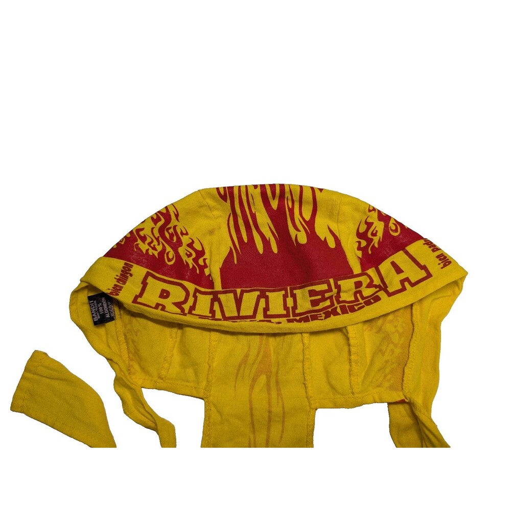 Yellow Bandit Riviera Mexico Flame Headwrap Bandana Biker Accessory